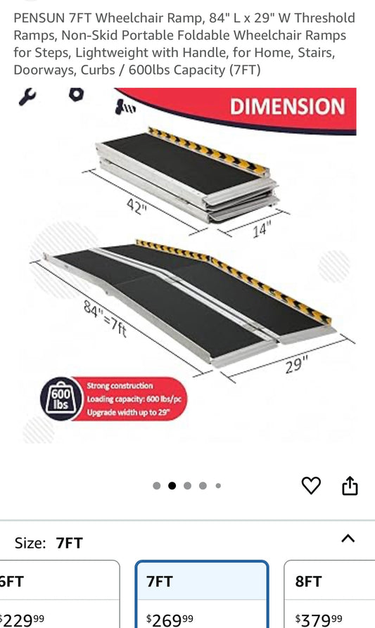 PENSUN 7ft Wheelchair Ramp