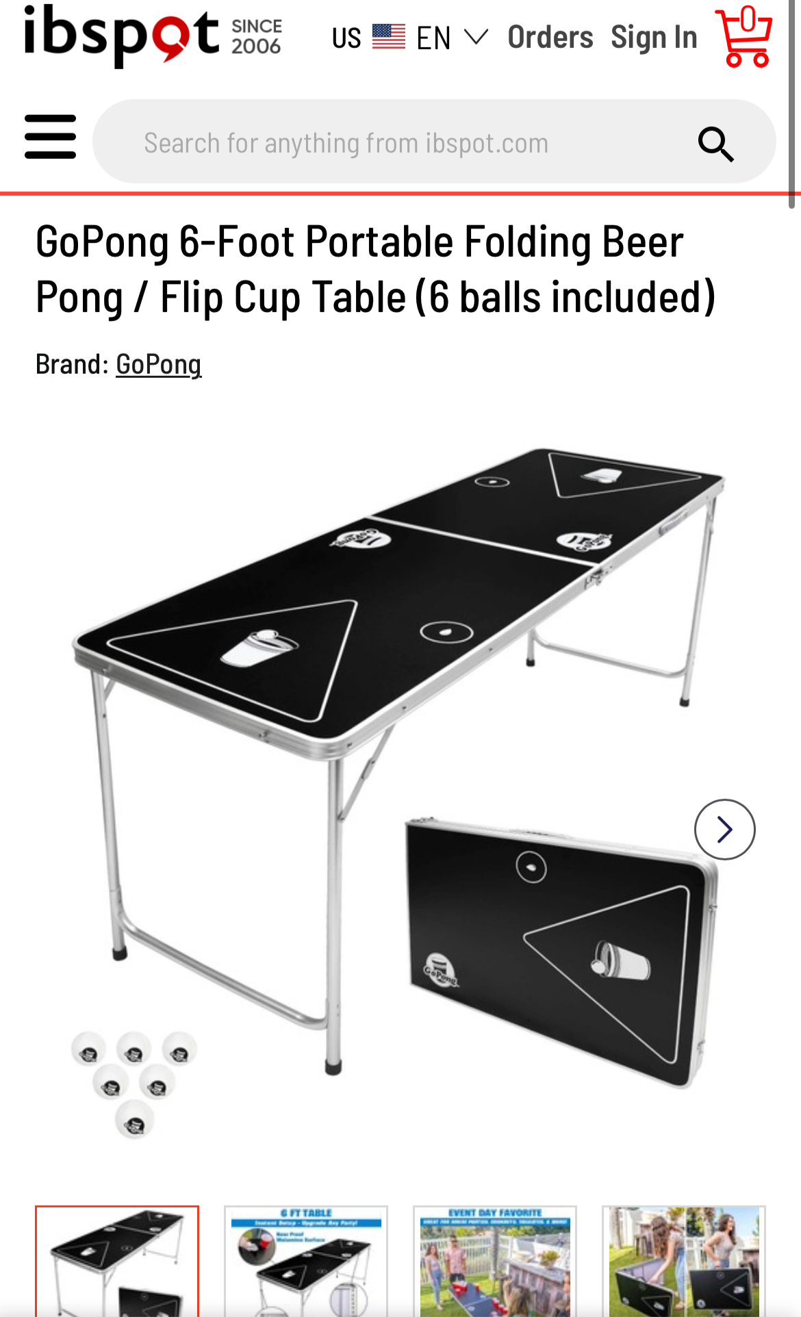 6ft folding beer pong table