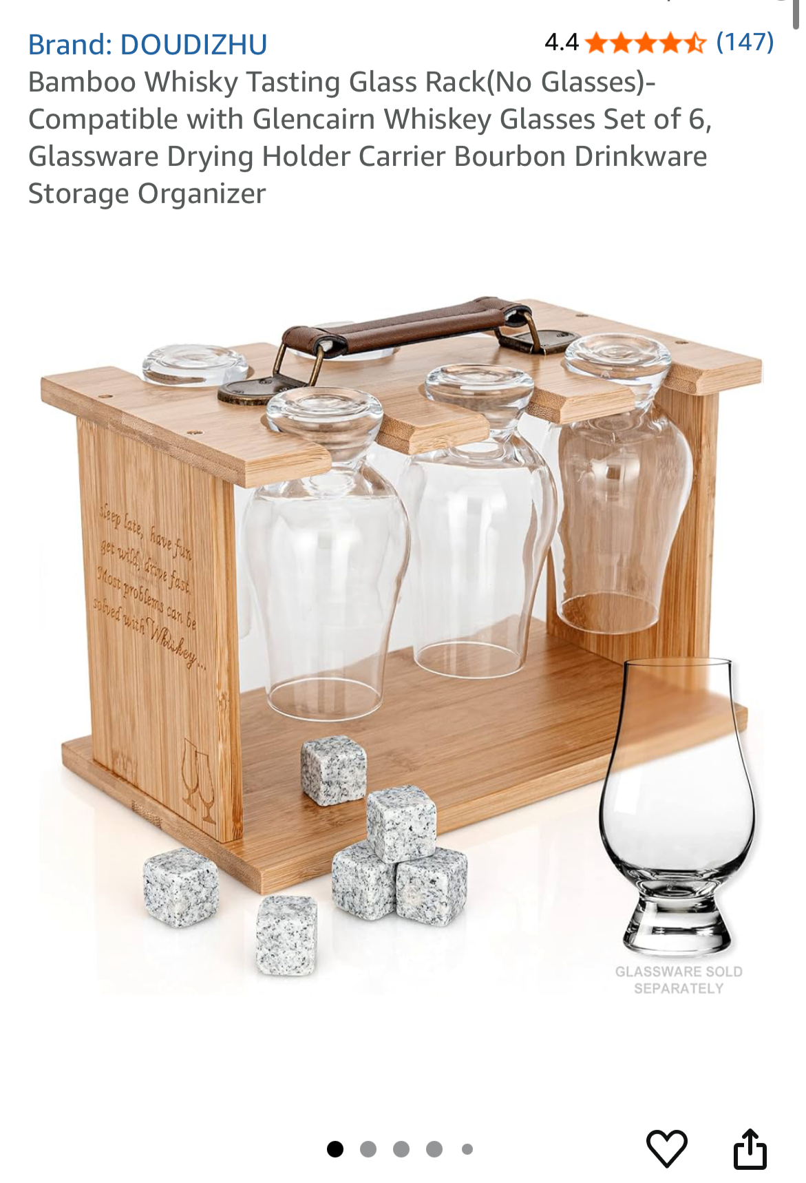 Bamboo Whiskey Glass Holder