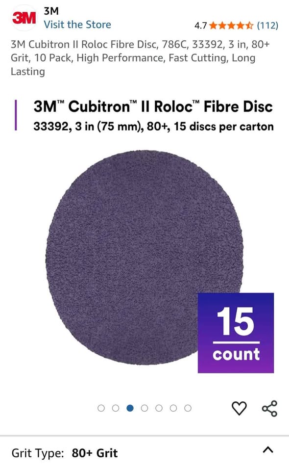 Fibre Roloc Discs 15 Pack 80 Grit