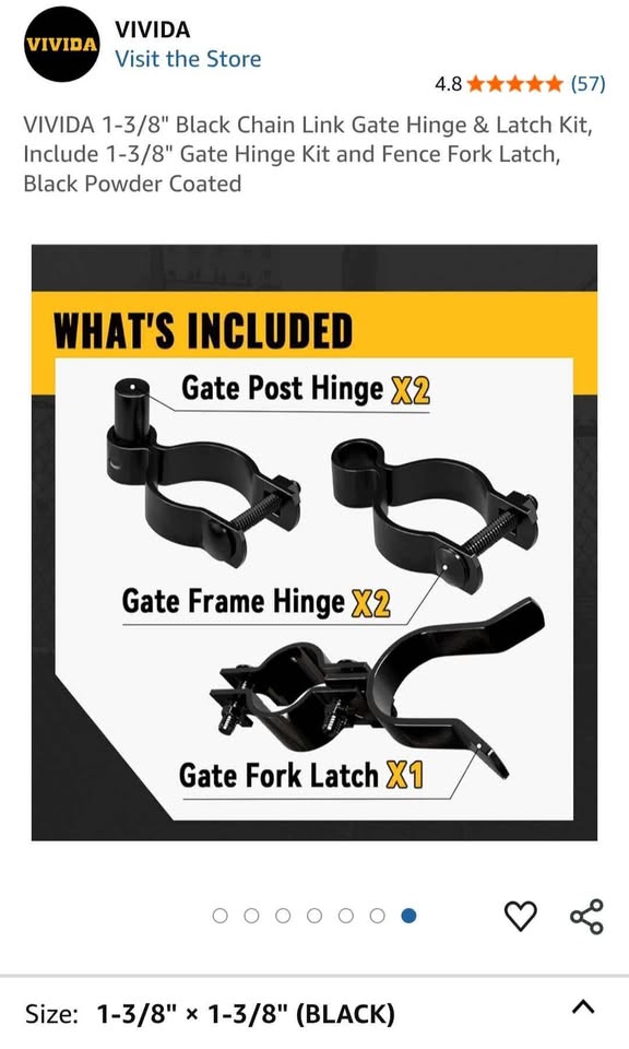 Chain Link Gate Latch Set- Black