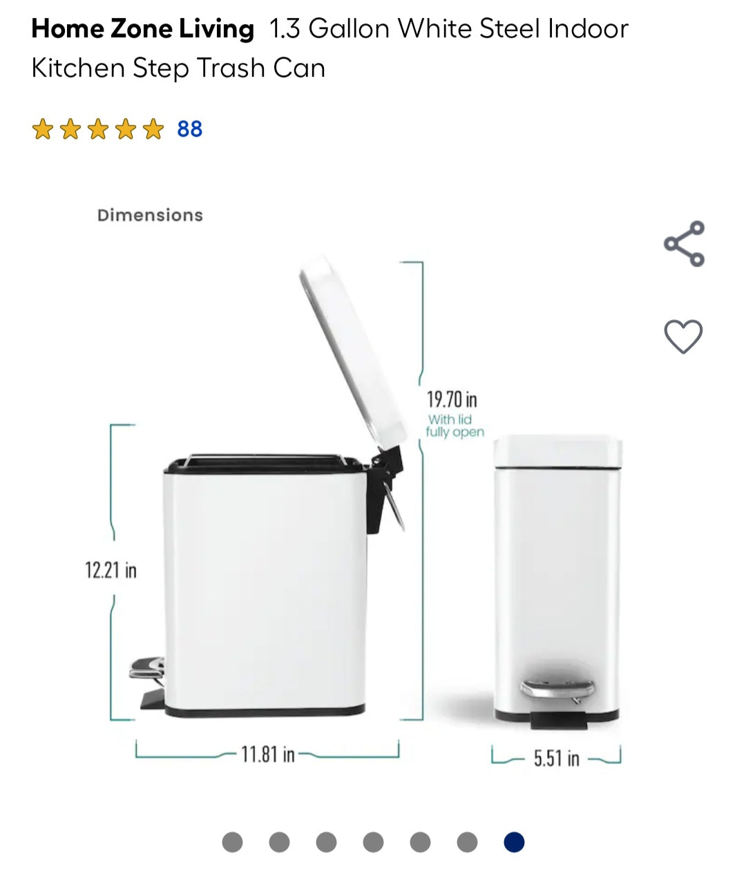1.3 Gallon Trash Can