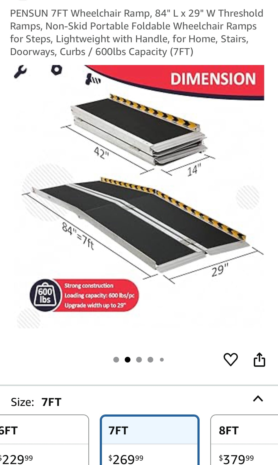 PENSUN 7ft Wheelchair Ramp