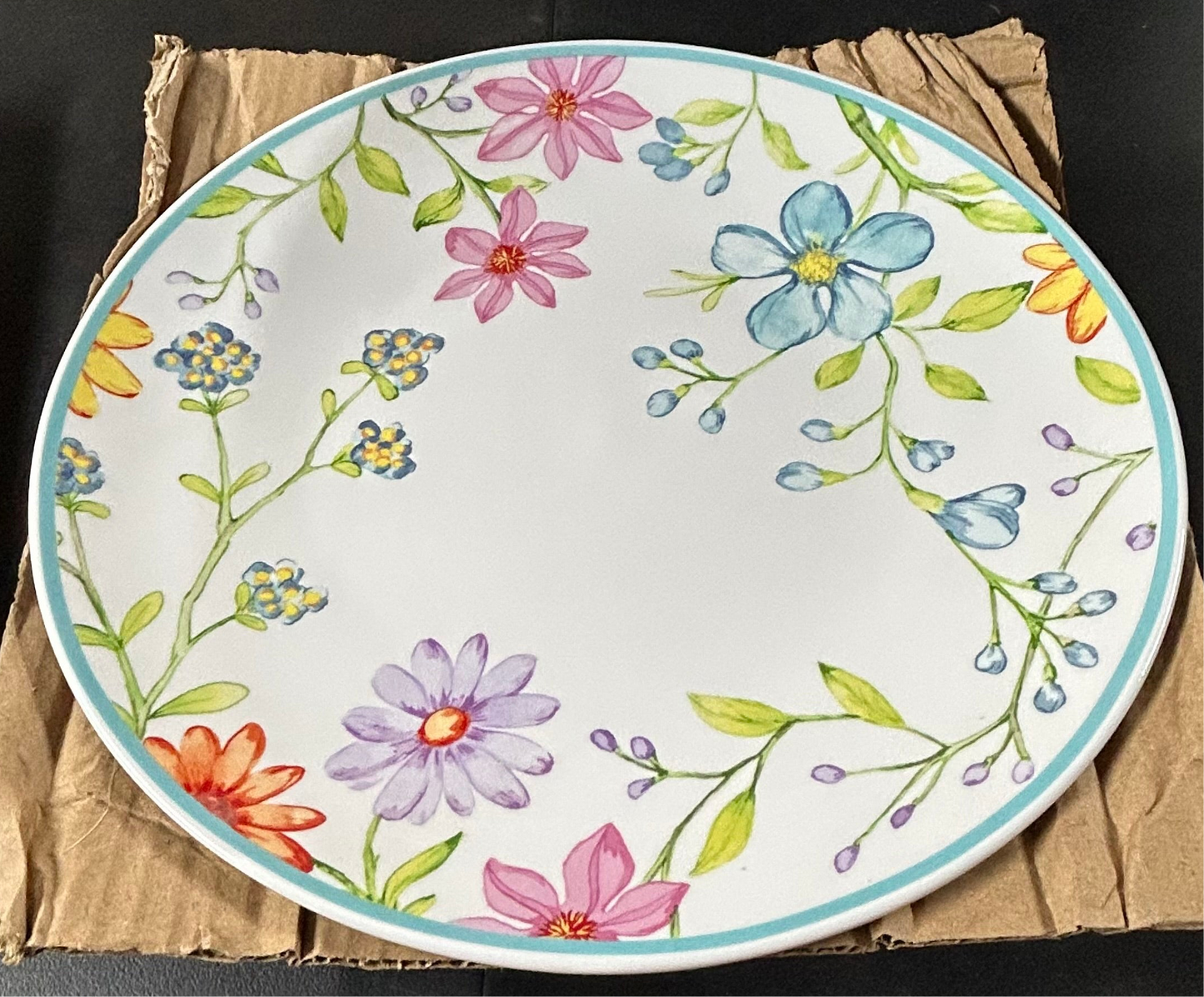 4 piece Euro Ceramica Charlotte Collection dinner plate set