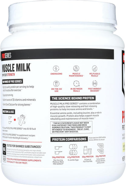 Muscle Milk Powder Pro Series, 50 Grams Protein, Intense Vanilla, 2 Pounds