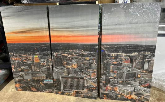 3 piece San Antonio skyline canvas set