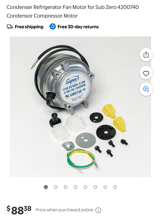 Condenser Refrigerator Fan Motor