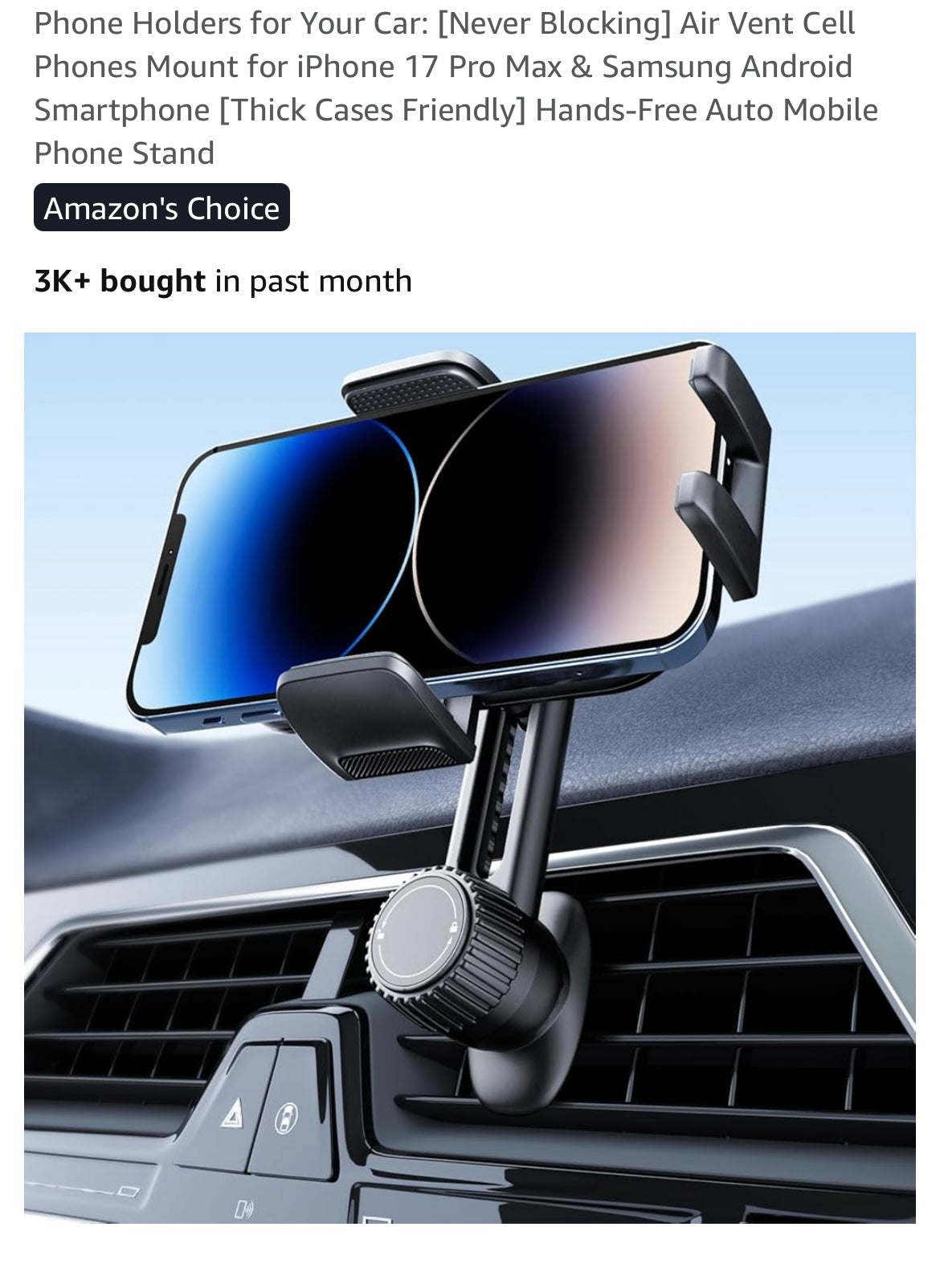 Phone Holder Vent Clip