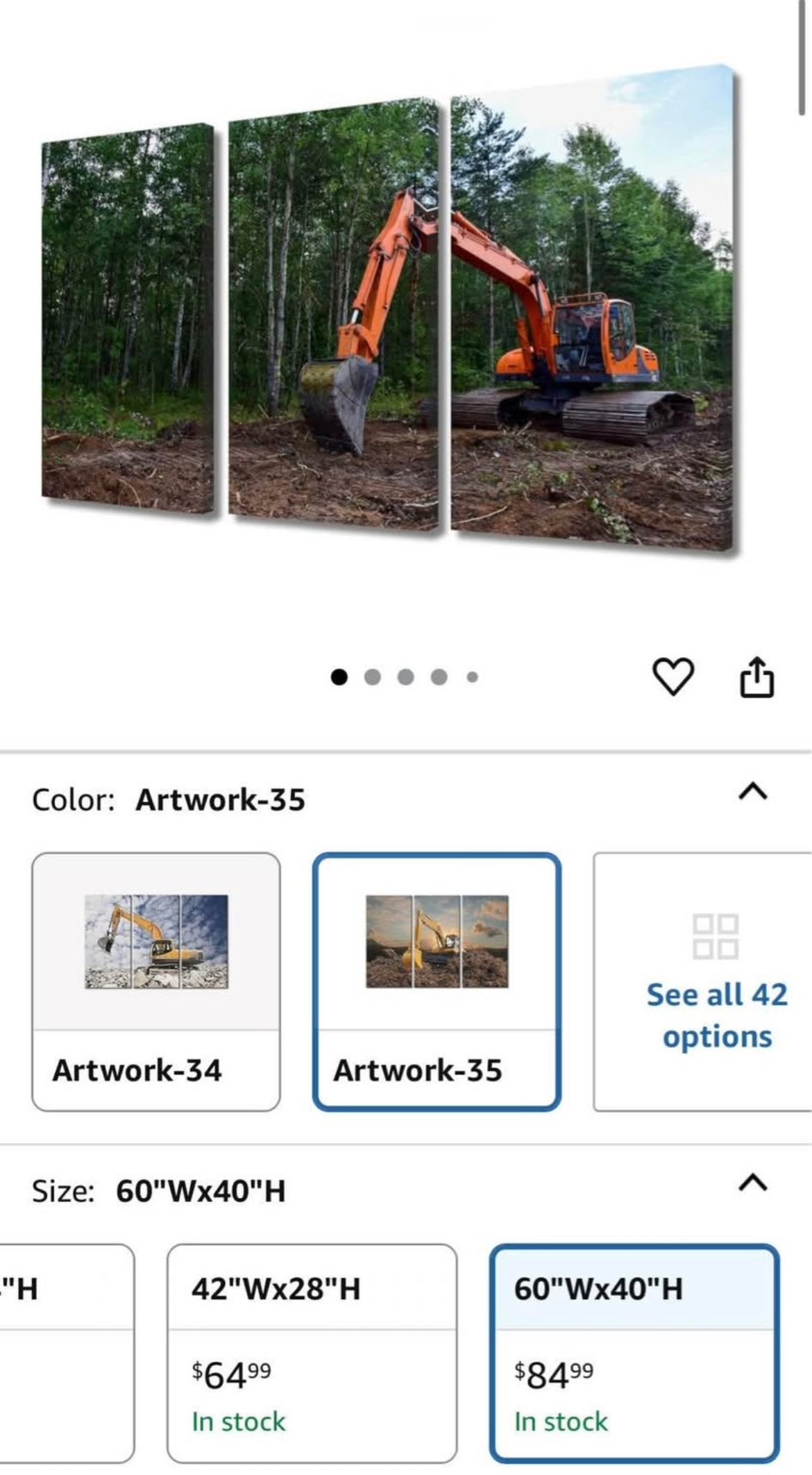 Excavator canvas set