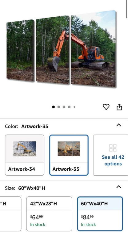 Excavator canvas set