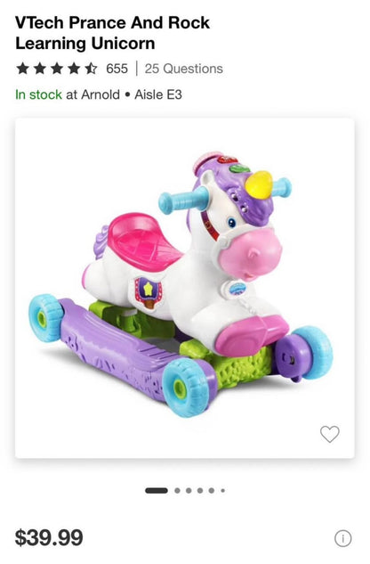 Vtech prance and rock learning unicorn