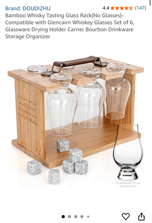 Bamboo Whiskey Glass Holder