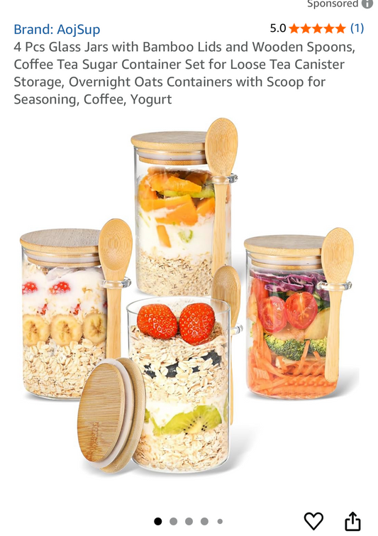 Glass Jar Canister Set of 4