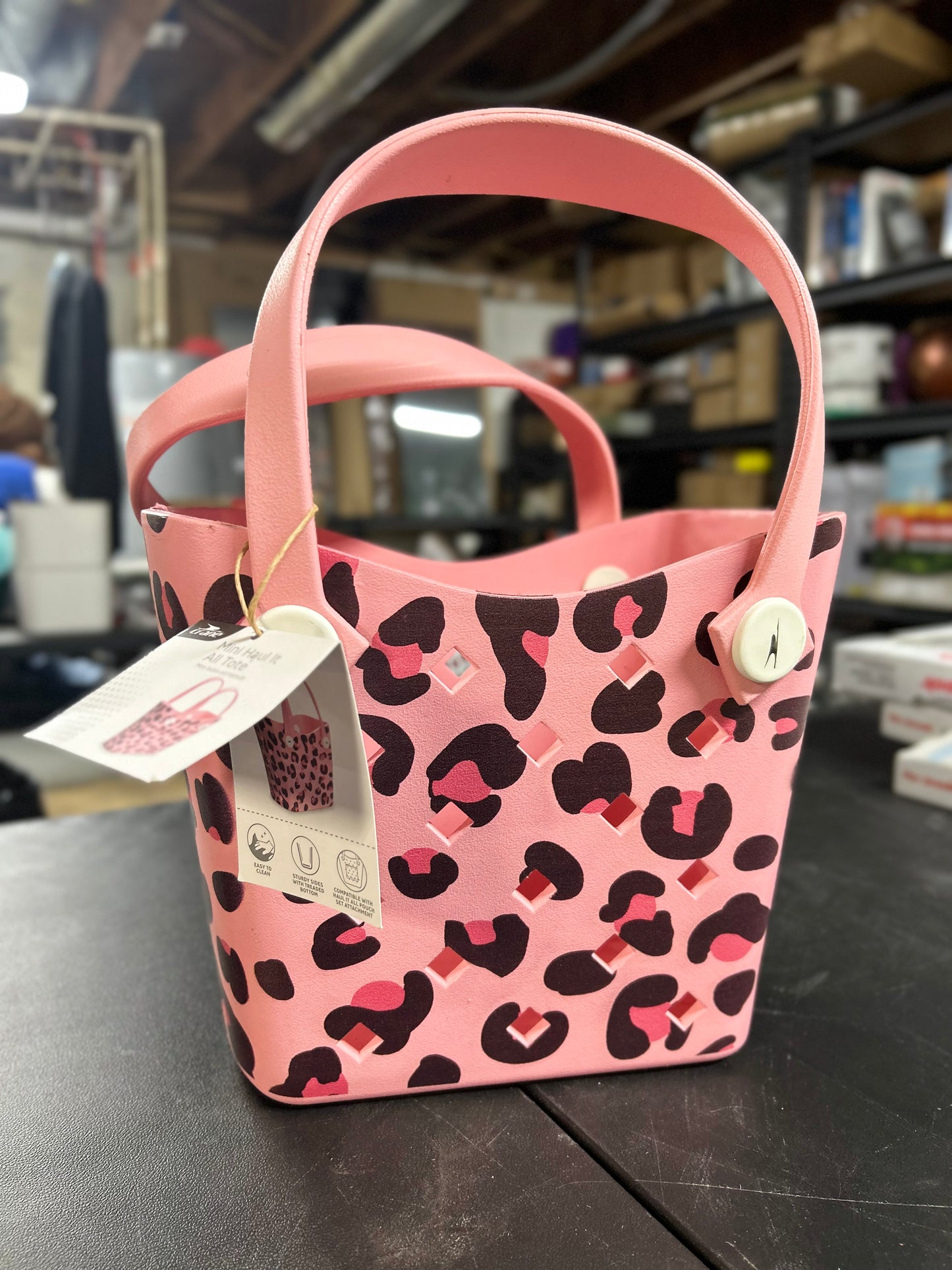 Mini Tote Bag - Pink Leopard