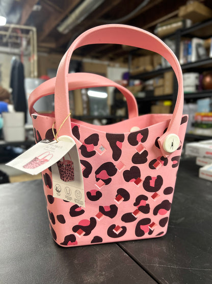 Mini Tote Bag - Pink Leopard