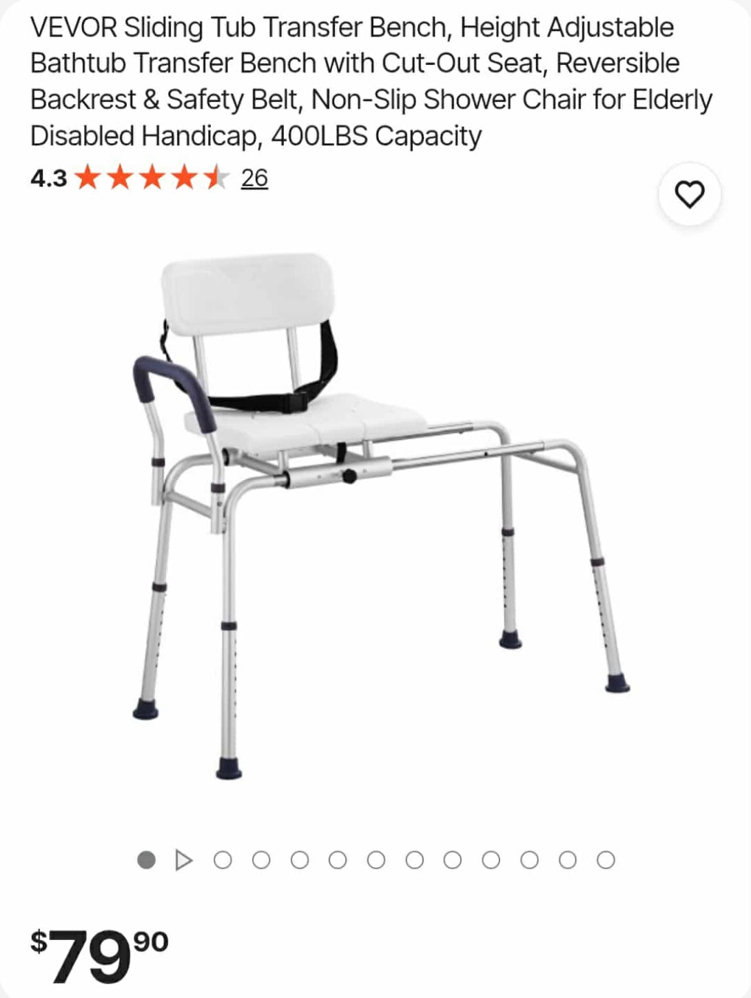 Sliding Tub Transfer Bench