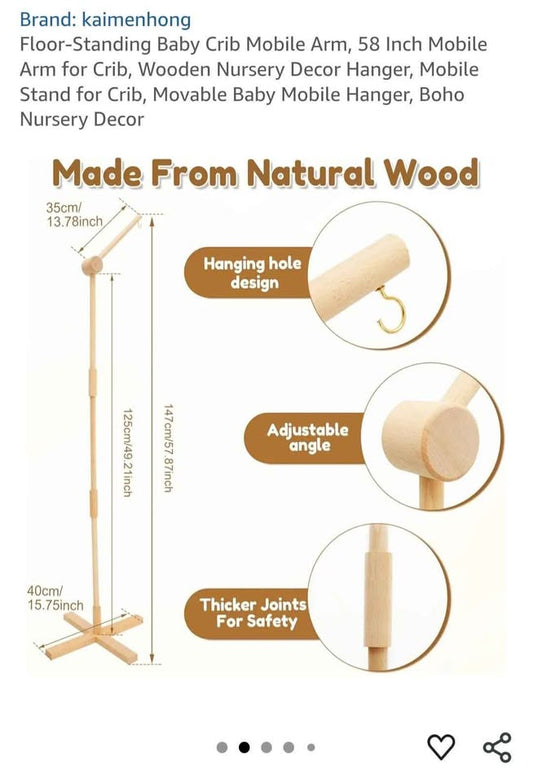Floor standing baby crib arm
