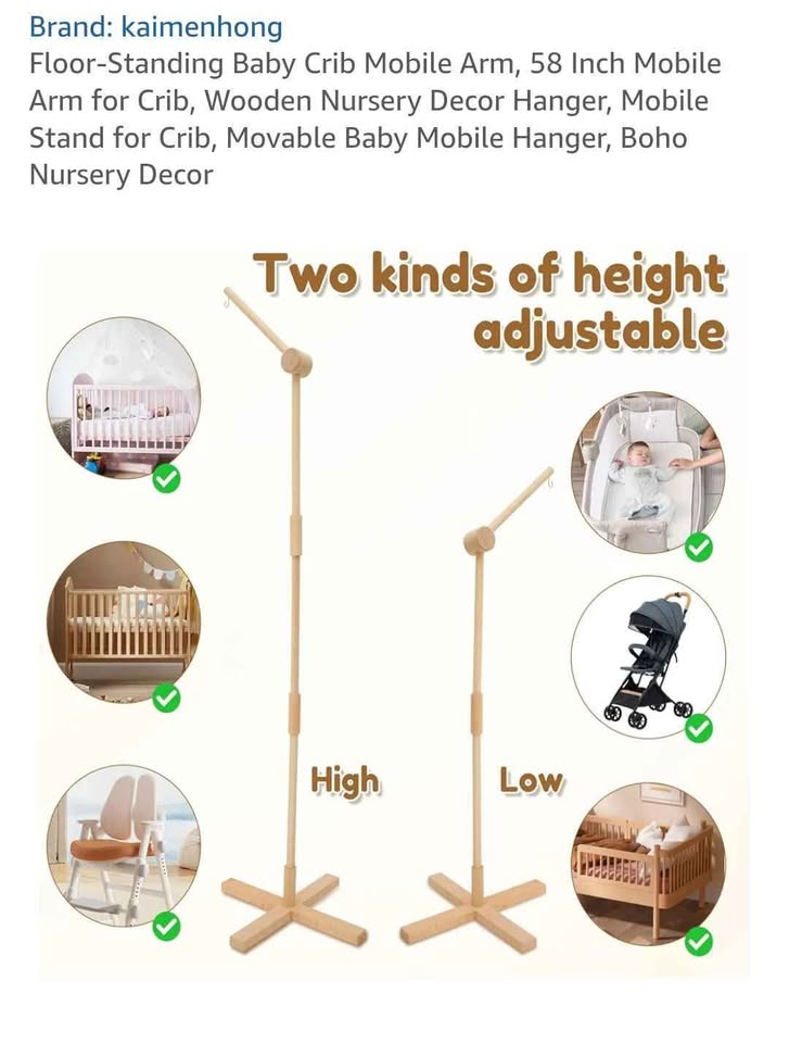 Floor standing baby crib arm