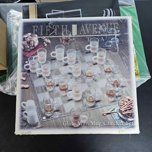 Fifth Avenue Crystal Glass Mini Mug Checker Set
