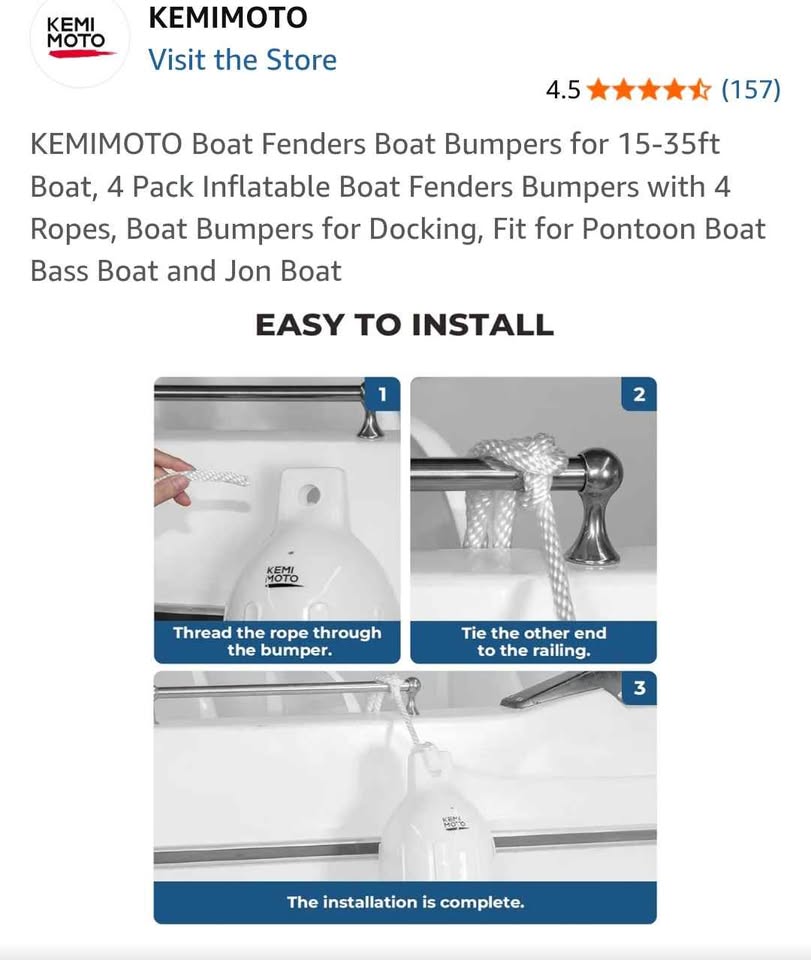 Kemi Moto Boat Fenders Boat Bumpers 4 pack