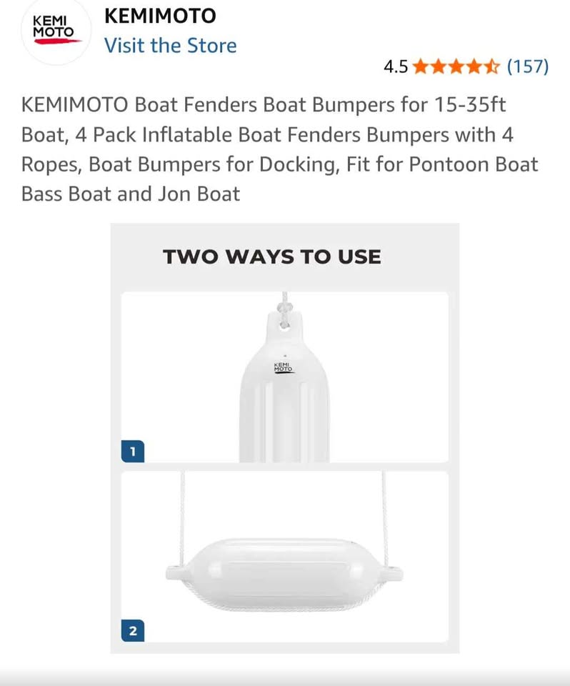 Kemi Moto Boat Fenders Boat Bumpers 4 pack