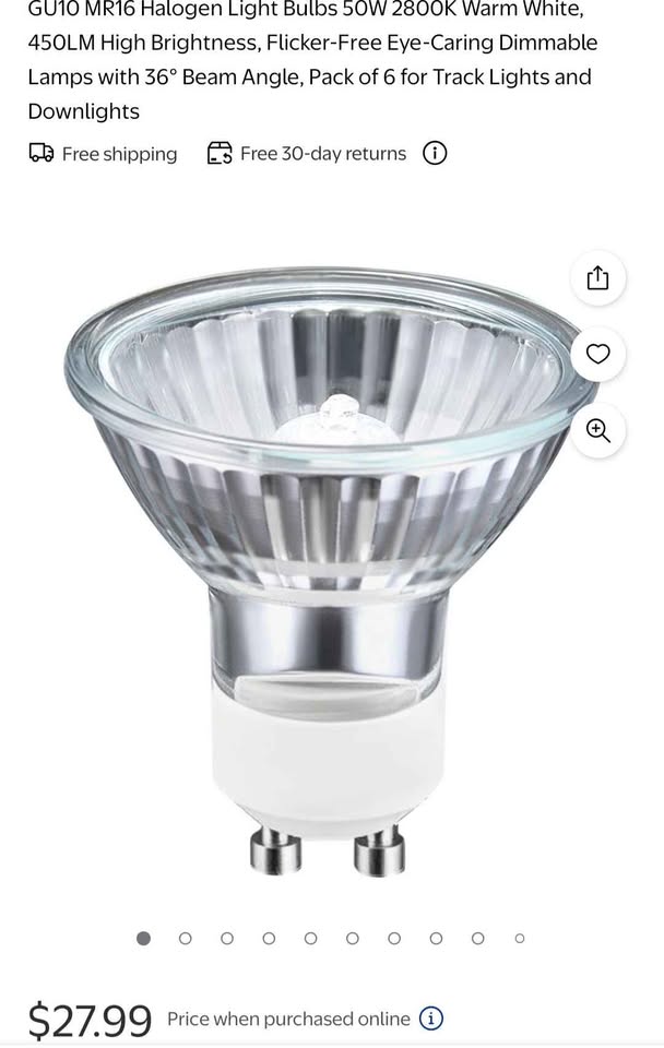 6 Pack Halogen bulbs