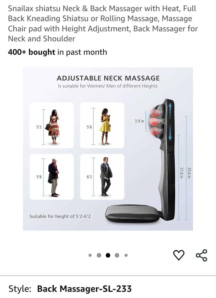 Neck and Back Heat Massager
