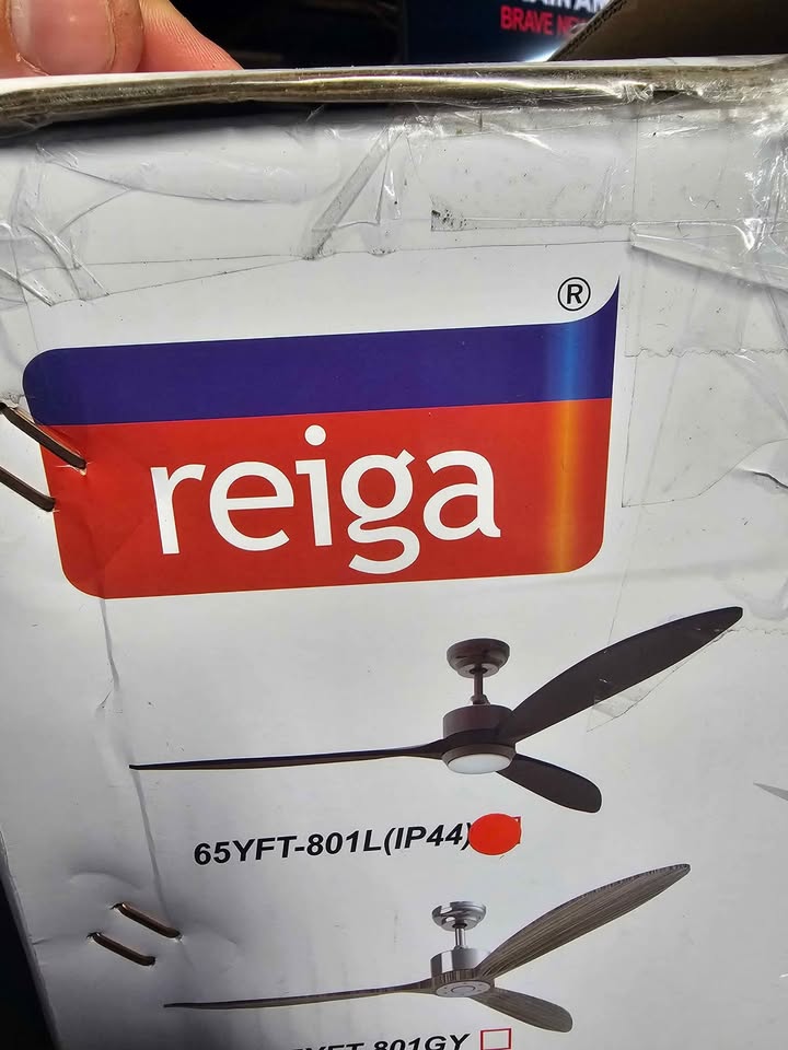 Reiga 65" Walnut Wood Ceiling Fan with Lights and Remote Control