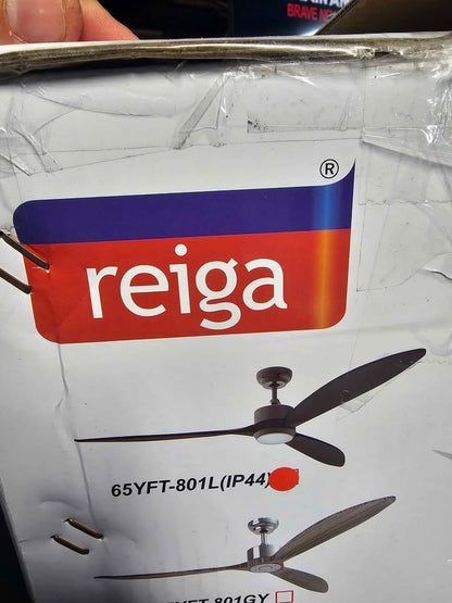 Reiga 65" Walnut Wood Ceiling Fan with Lights and Remote Control