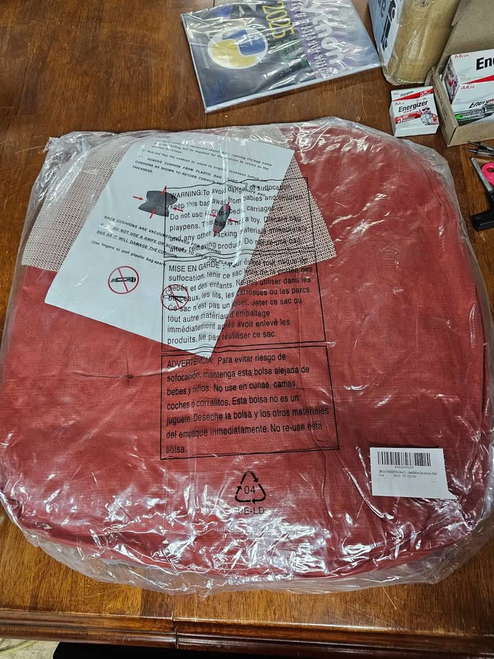 Outdoor Chair seat Cushions 2 Pack (Red)