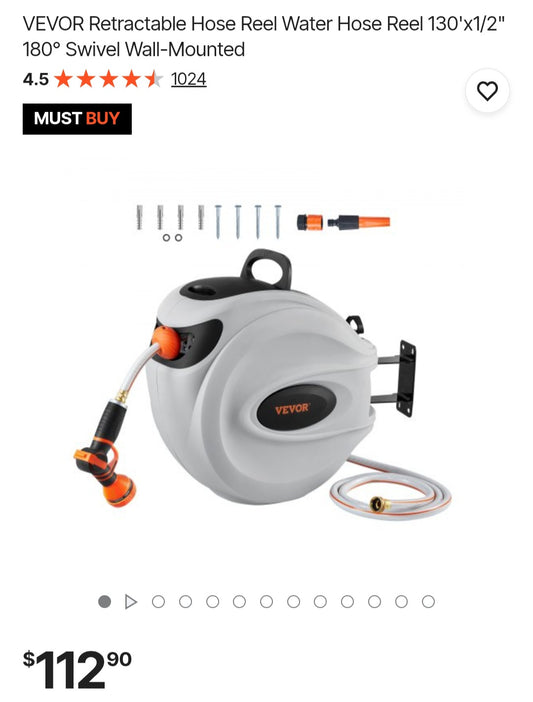 Vevor Retractable Hose Reel