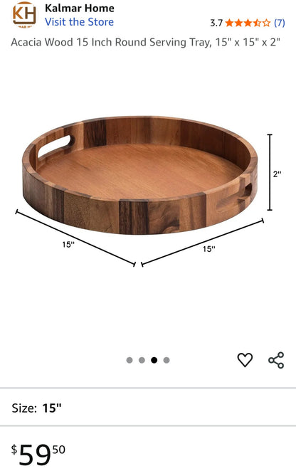 15 Inch Round Serving Tray
