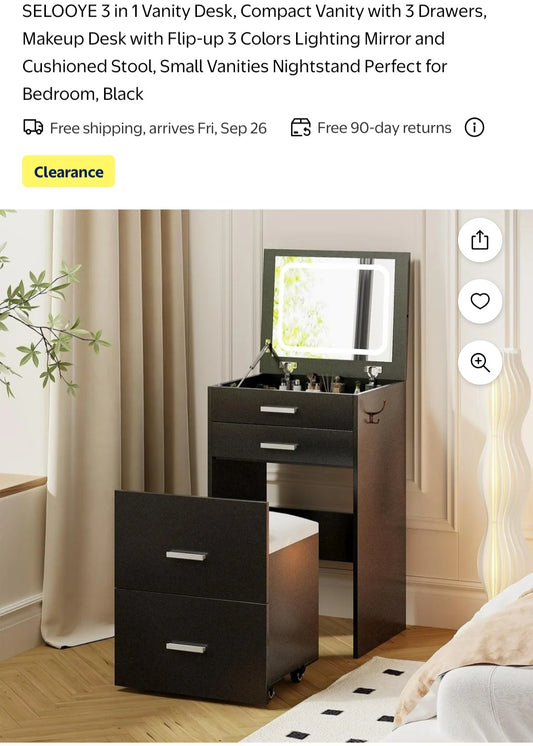 3 in One Vanity Desk