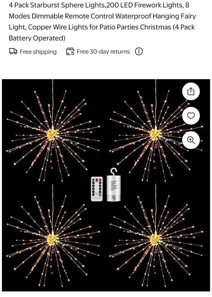 4 Pack of Starburst lights