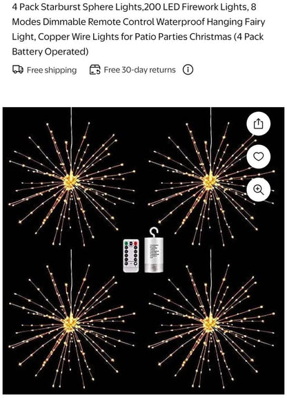 4 Pack of Starburst lights