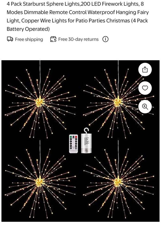 4 Pack of Starburst lights