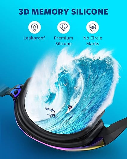 Swim Goggles, Swimming Goggles No Leaking Full Protection Adult Men Women Youth
