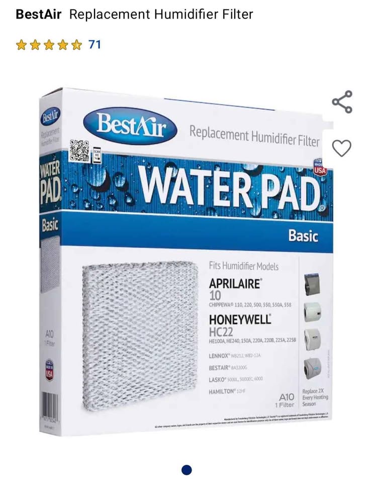 Humidifier WaterPad Filters A10 6 pack
